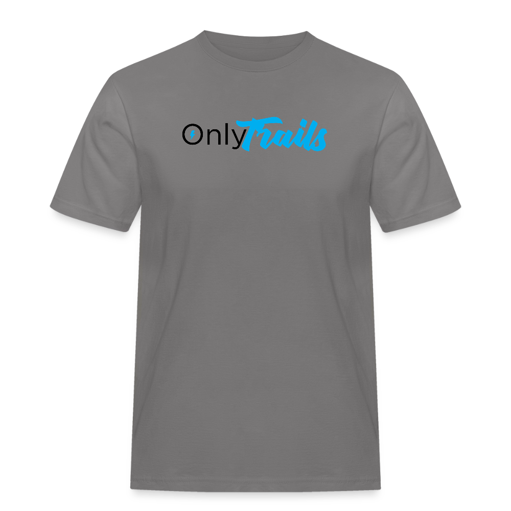 Spreadconnect Männer Workwear T-Shirt Grau / S Onlytrails - Logo Groß - Männer Workwear T-Shirt E-Bike-Community