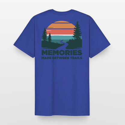 Spreadconnect Männer Workwear T-Shirt Memories Made between Trails - Männer Workwear T-Shirt E-Bike-Community