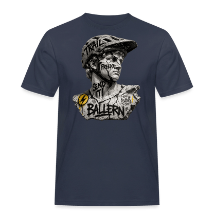 Spreadconnect Männer Workwear T-Shirt Navy / S BALLERN! - ANCIENT - Männer Workwear T-Shirt E-Bike-Community