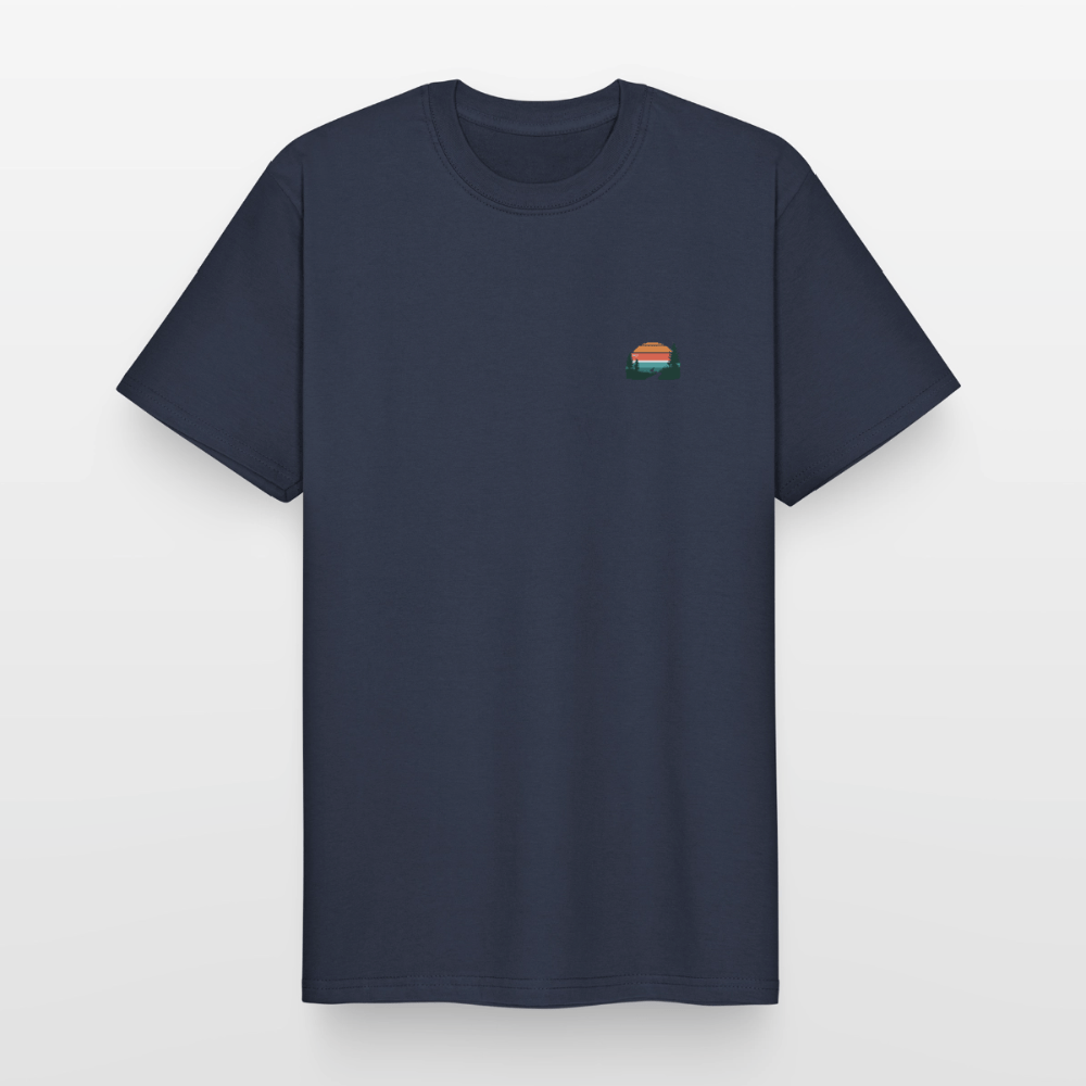 Spreadconnect Männer Workwear T-Shirt Navy / S Memories Made between Trails - Männer Workwear T-Shirt E-Bike-Community
