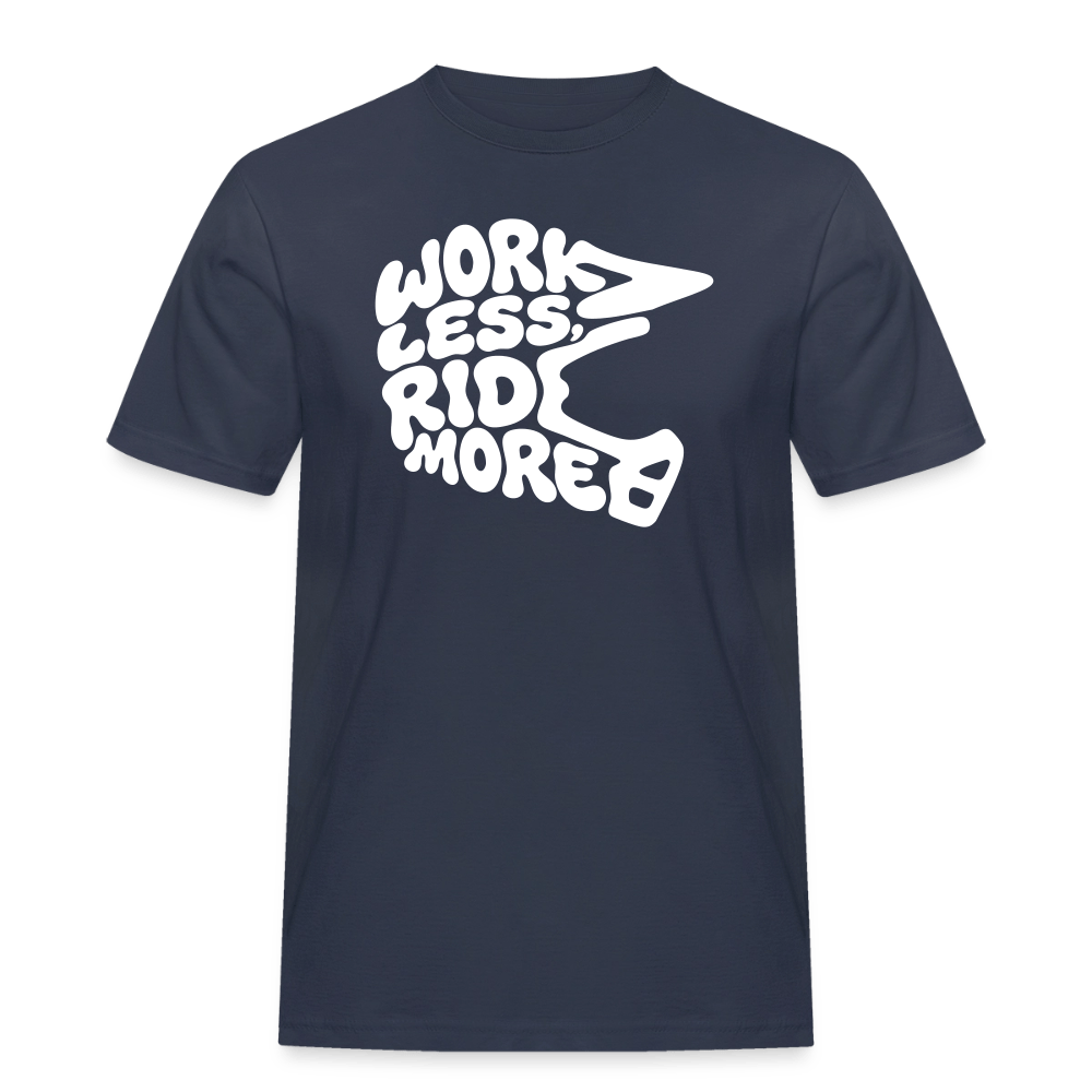 Spreadconnect Männer Workwear T-Shirt Navy / S WORK LESS, RIDE MORE - Männer Workwear T-Shirt E-Bike-Community