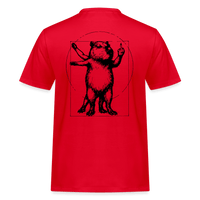 Spreadconnect Männer Workwear T-Shirt Rot / S Das vitruvianische freche Capybara - Männer Workwear T-Shirt E-Bike-Community