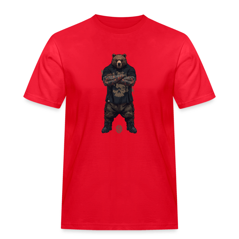 Spreadconnect Männer Workwear T-Shirt Rot / S Flex Bear - Männer Workwear T-Shirt E-Bike-Community