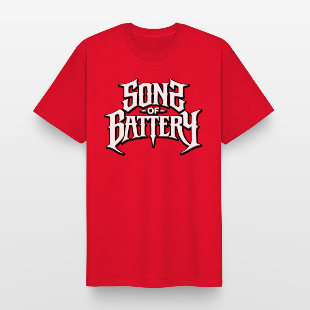 Spreadconnect Männer Workwear T-Shirt Rot / S Sons of Battery 2 - Russell Workwear T-Shirt E-Bike-Community