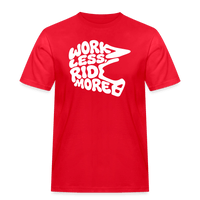 Spreadconnect Männer Workwear T-Shirt Rot / S WORK LESS, RIDE MORE - Männer Workwear T-Shirt E-Bike-Community