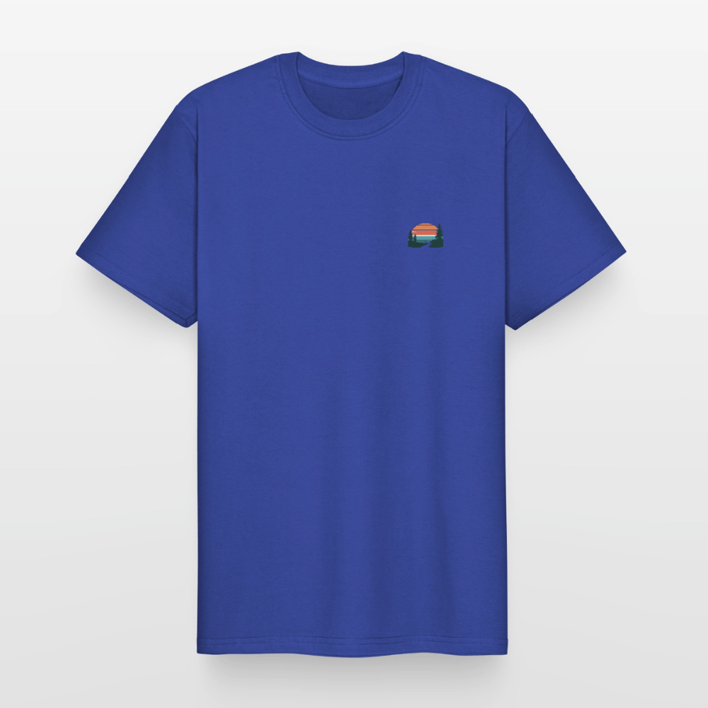 Spreadconnect Männer Workwear T-Shirt Royalblau / S Memories Made between Trails - Männer Workwear T-Shirt E-Bike-Community