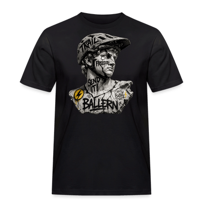 Spreadconnect Männer Workwear T-Shirt Schwarz / S BALLERN! - ANCIENT - Männer Workwear T-Shirt E-Bike-Community