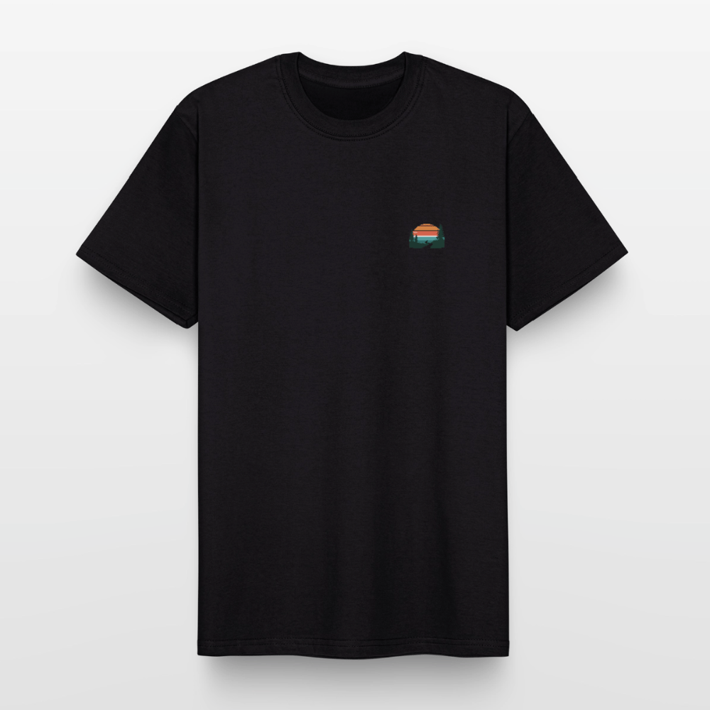 Spreadconnect Männer Workwear T-Shirt Schwarz / S Memories Made between Trails - Männer Workwear T-Shirt E-Bike-Community