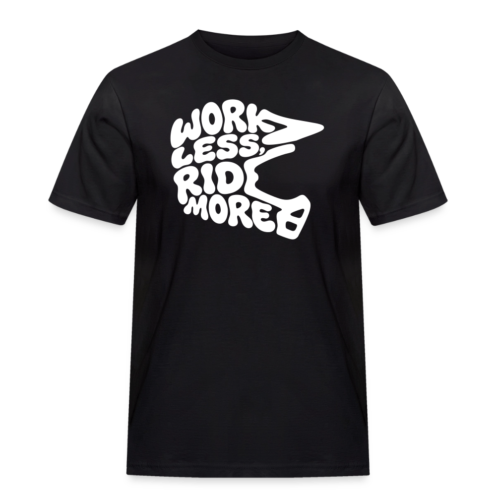 Spreadconnect Männer Workwear T-Shirt Schwarz / S WORK LESS, RIDE MORE - Männer Workwear T-Shirt E-Bike-Community