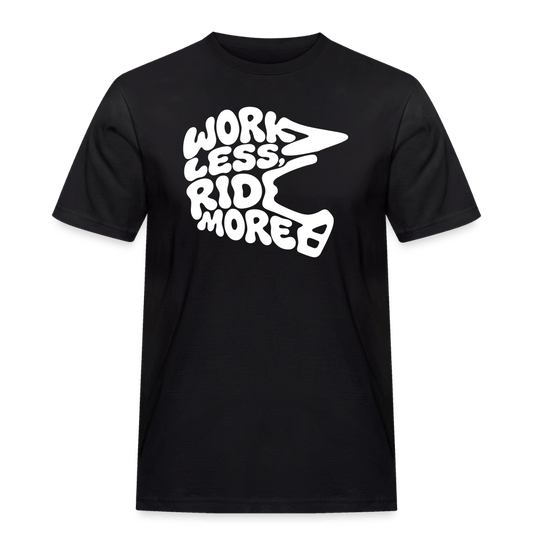 Spreadconnect Männer Workwear T-Shirt Schwarz / S WORK LESS, RIDE MORE - Männer Workwear T-Shirt E-Bike-Community