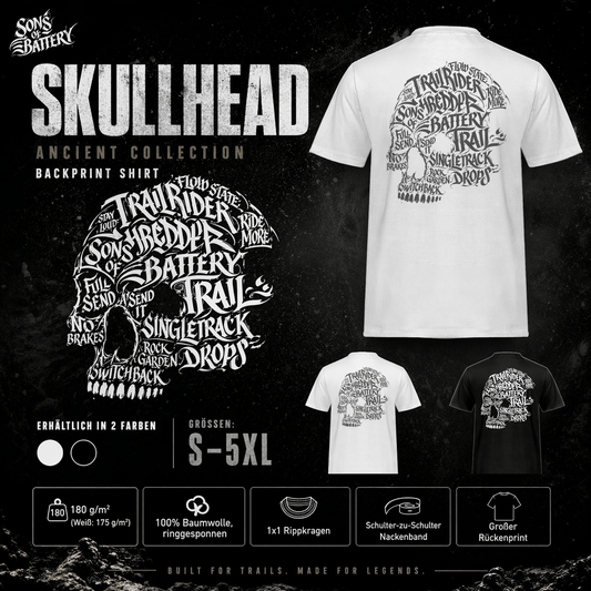 Spreadconnect Männer Workwear T-Shirt SKULLHEAD ANCIENT SOB - Männer Workwear T-Shirt E-Bike-Community