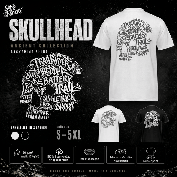 SKULLHEAD ANCIENT SOB - Männer Workwear T-Shirt