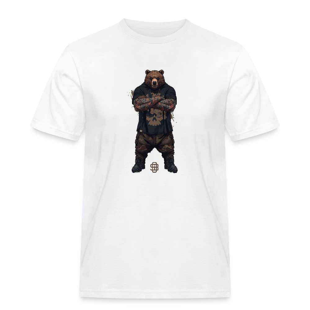 Spreadconnect Männer Workwear T-Shirt Weiß / S Flex Bear - Männer Workwear T-Shirt E-Bike-Community