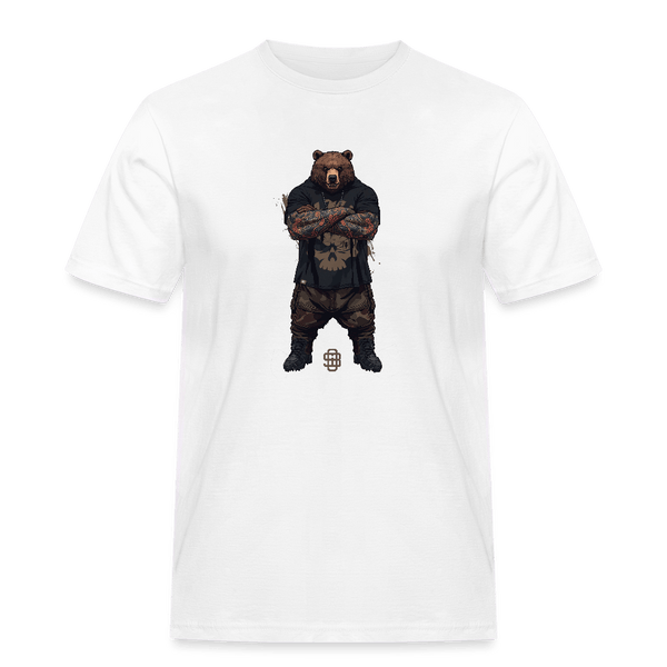 Spreadconnect Männer Workwear T-Shirt Weiß / S Flex Bear - Männer Workwear T-Shirt E-Bike-Community