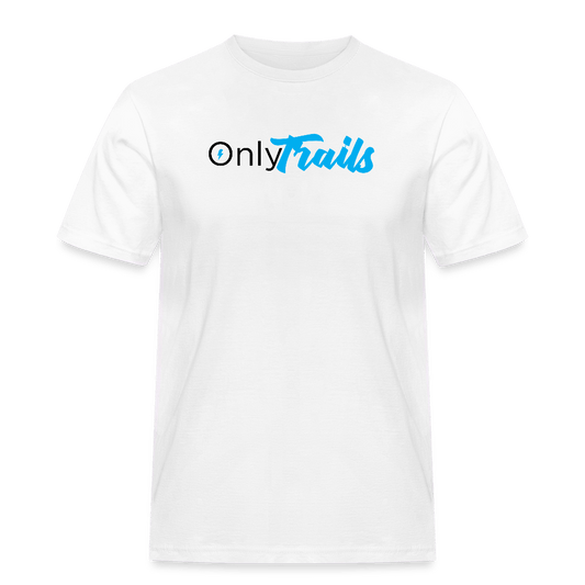 Spreadconnect Männer Workwear T-Shirt Weiß / S Onlytrails - Logo Groß - Männer Workwear T-Shirt E-Bike-Community