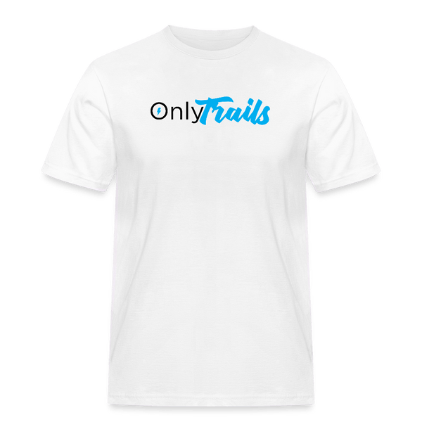Spreadconnect Männer Workwear T-Shirt Weiß / S Onlytrails - Logo Groß - Männer Workwear T-Shirt E-Bike-Community