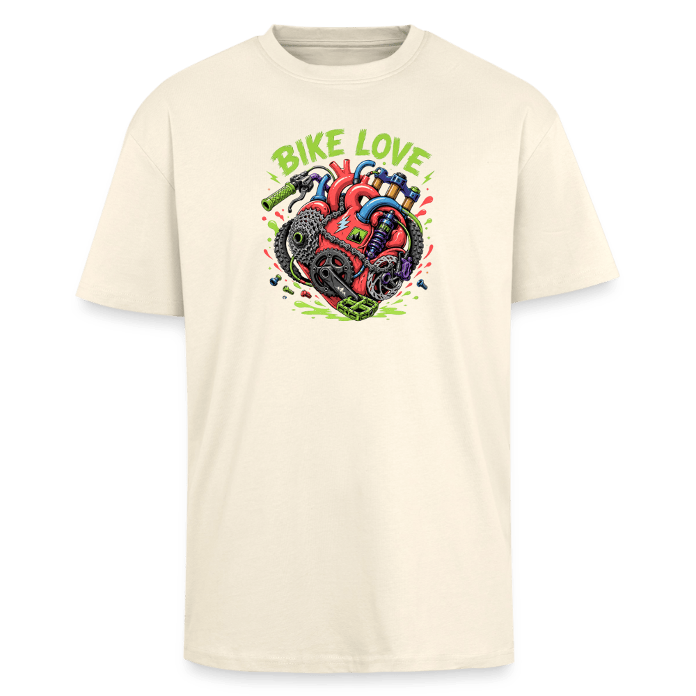 Spreadconnect Oversized Heavyweight Unisex T-Shirt Creme / XS BIKE LOVE - Oversized Heavyweight Unisex T-Shirt E-Bike-Community