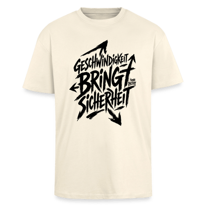 Spreadconnect Oversized Heavyweight Unisex T-Shirt Creme / XS Geschwindigkeit bringt Sicherheit - Oversized Heavyweight Unisex T-Shirt E-Bike-Community