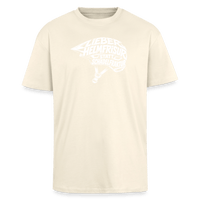 Spreadconnect Oversized Heavyweight Unisex T-Shirt Creme / XS Lieber Helmfrisur statt Schädelfraktur - WEISSES MOTIV -Oversized Heavyweight Unisex T-Shirt E-Bike-Community