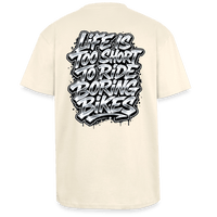 Spreadconnect Oversized Heavyweight Unisex T-Shirt Creme / XS LIFE IS TOO SHORT TO RIDE BORING BIKES - Oversized Heavyweight Unisex T-Shirt E-Bike-Community