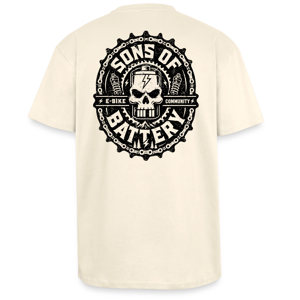 Spreadconnect Oversized Heavyweight Unisex T-Shirt Creme / XS SONS OF BATTERY - BATSKULL - Oversized Heavyweight Unisex T-Shirt E-Bike-Community