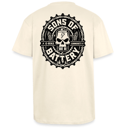 Spreadconnect Oversized Heavyweight Unisex T-Shirt Creme / XS SONS OF BATTERY - BATSKULL - Oversized Heavyweight Unisex T-Shirt E-Bike-Community