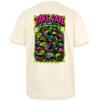 Spreadconnect Oversized Heavyweight Unisex T-Shirt Creme / XS TAKE CARE - Oversized Heavyweight Unisex T-Shirt E-Bike-Community