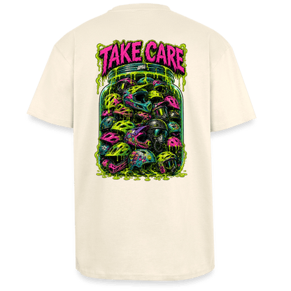 Spreadconnect Oversized Heavyweight Unisex T-Shirt Creme / XS TAKE CARE - Oversized Heavyweight Unisex T-Shirt E-Bike-Community
