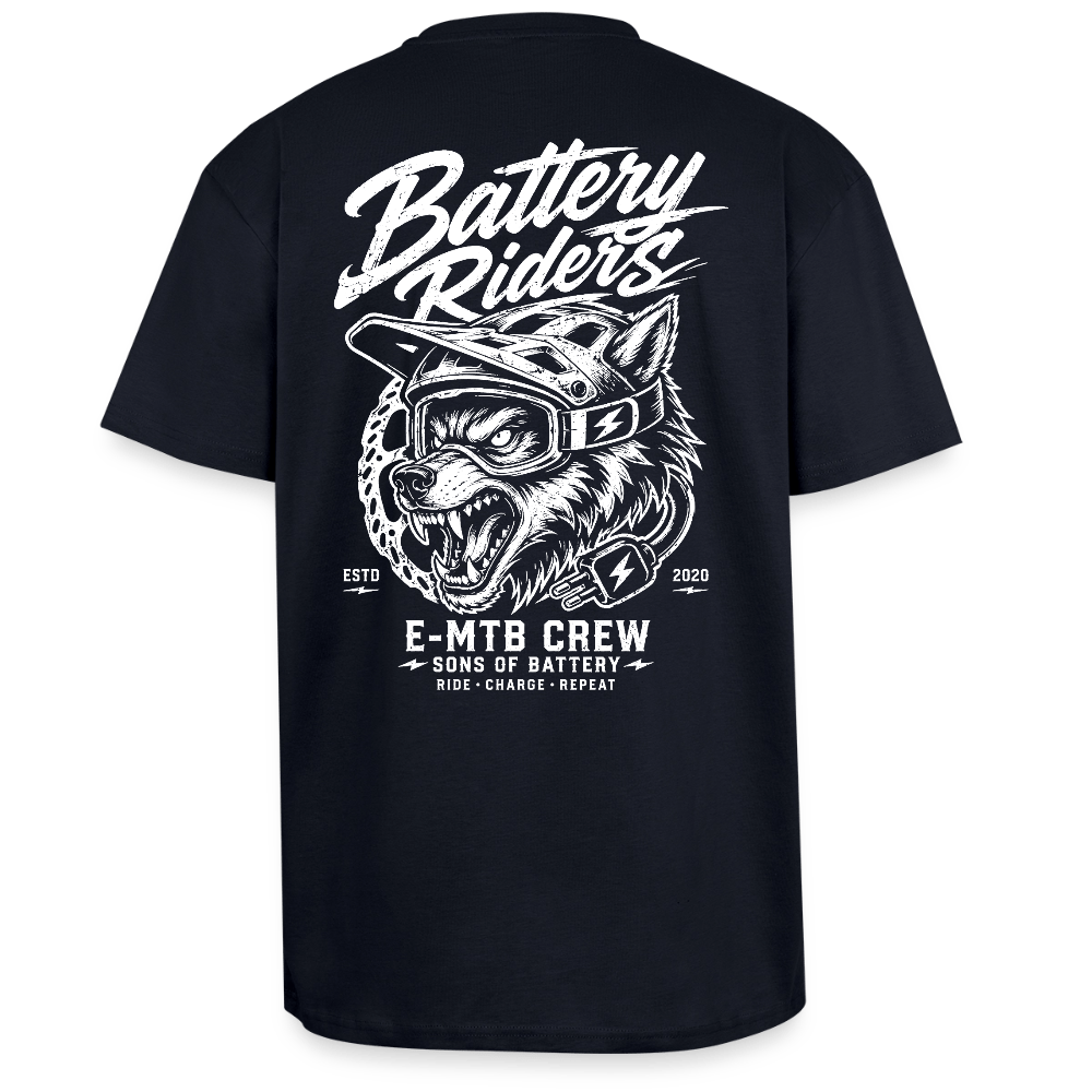 Spreadconnect Oversized Heavyweight Unisex T-Shirt French Navy / XS Battery Riders - Oversized Heavyweight Unisex T-Shirt E-Bike-Community