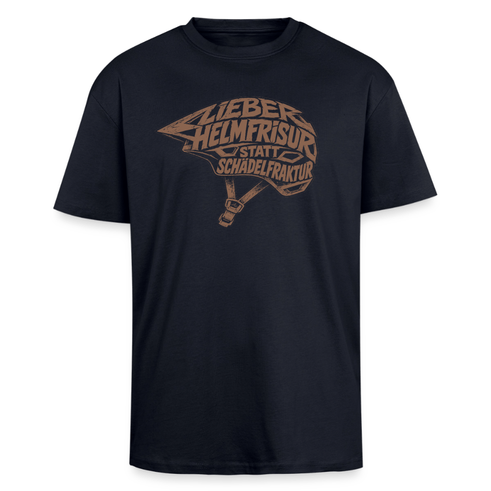 Spreadconnect Oversized Heavyweight Unisex T-Shirt French Navy / XS Lieber Helmfrisur statt SchädelfrakturOversized Heavyweight Unisex T-Shirt E-Bike-Community