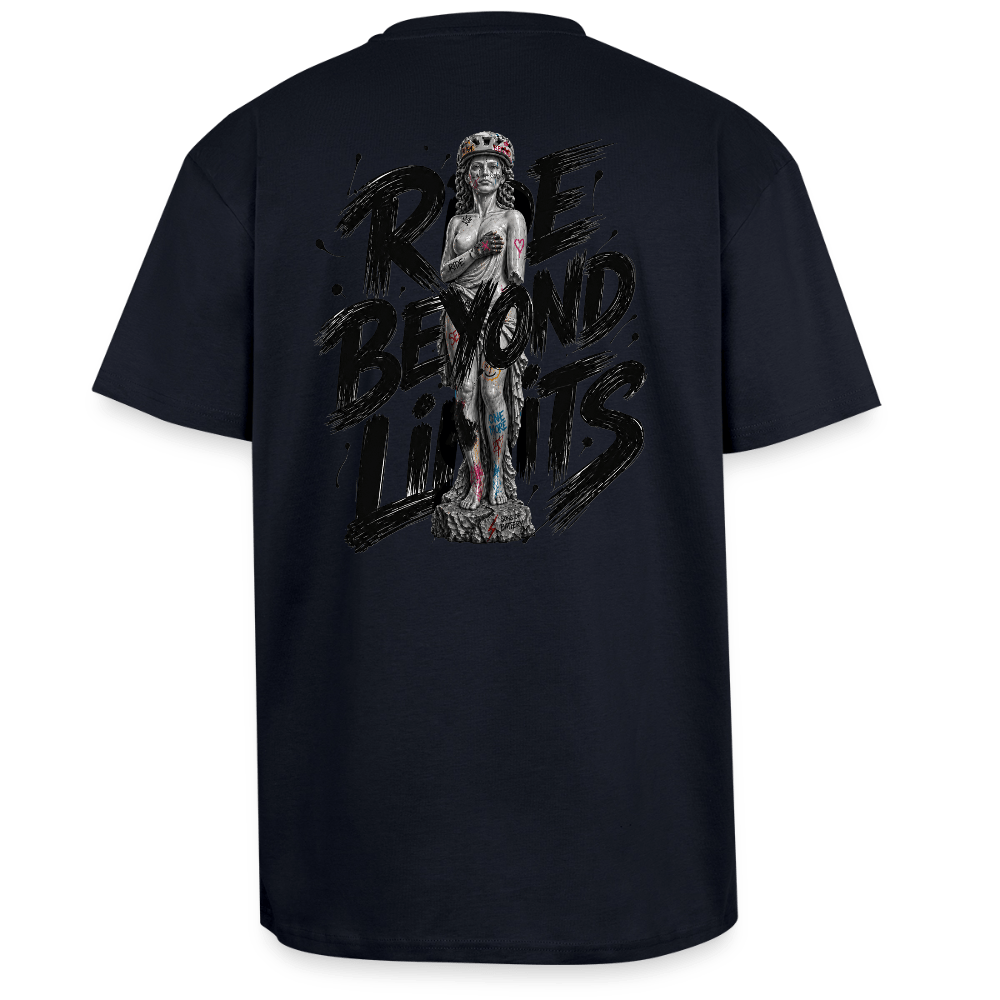 Spreadconnect Oversized Heavyweight Unisex T-Shirt French Navy / XS RIDE BEYOND LIMITS - ANCIENT SOB - Oversized Heavyweight Unisex T-Shirt E-Bike-Community