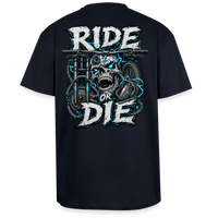 Spreadconnect Oversized Heavyweight Unisex T-Shirt French Navy / XS RIDE OR DIE - SKULL - BYB Oversized Heavyweight Unisex T-Shirt E-Bike-Community