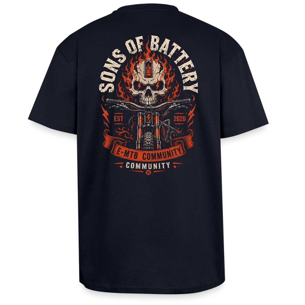 Spreadconnect Oversized Heavyweight Unisex T-Shirt French Navy / XS SOB Com - Oversized Heavyweight Unisex T-Shirt E-Bike-Community