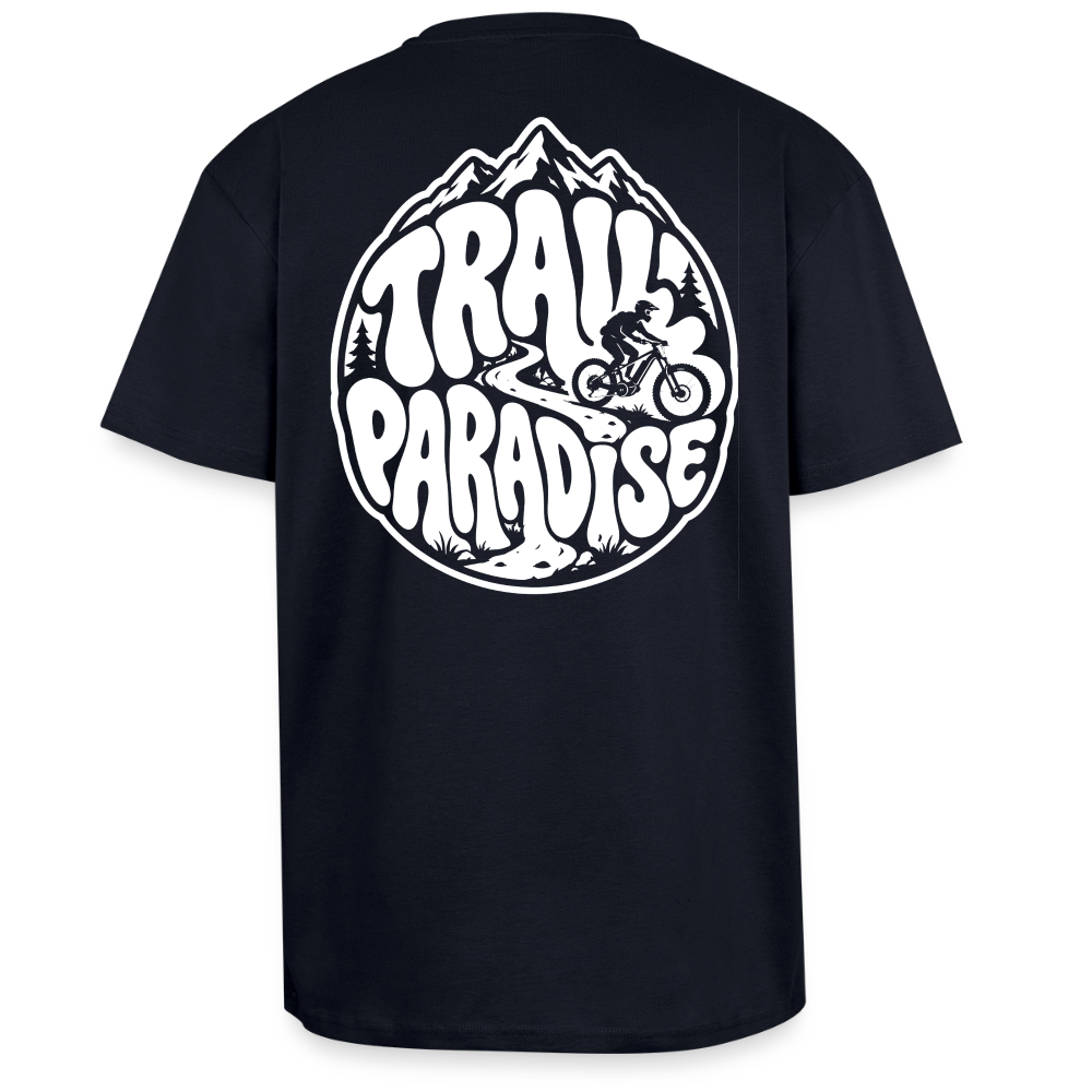 Spreadconnect Oversized Heavyweight Unisex T-Shirt French Navy / XS TRAIL PARADISE 26 - Oversized Heavyweight Unisex T-Shirt E-Bike-Community