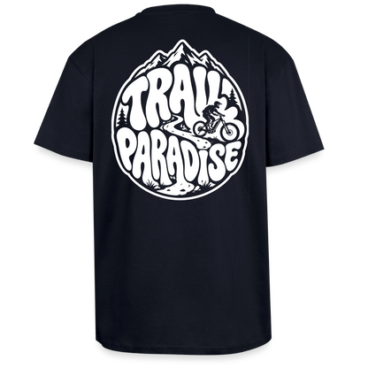 Spreadconnect Oversized Heavyweight Unisex T-Shirt French Navy / XS TRAIL PARADISE 26 - Oversized Heavyweight Unisex T-Shirt E-Bike-Community