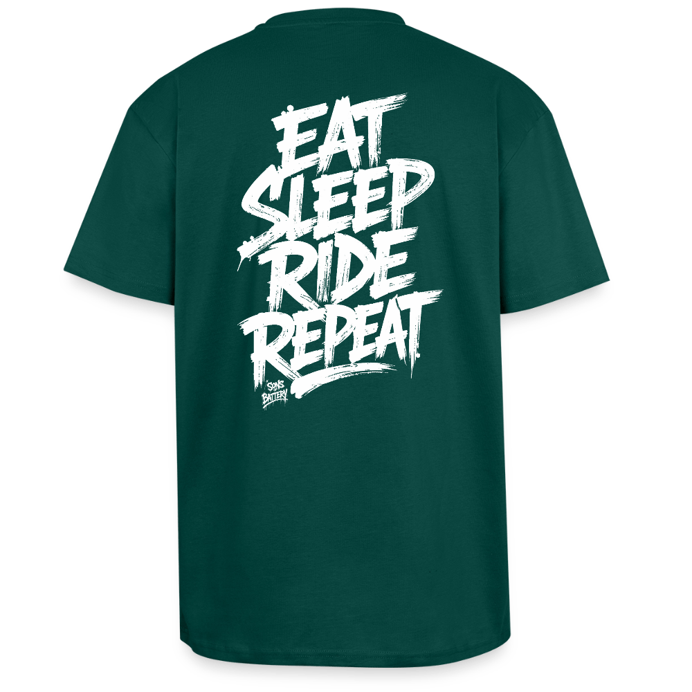 Spreadconnect Oversized Heavyweight Unisex T-Shirt hunter Green / XS EAT SLEEP RIDE REPEAT - Oversized Heavyweight Unisex T-Shirt E-Bike-Community
