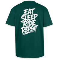 Spreadconnect Oversized Heavyweight Unisex T-Shirt hunter Green / XS EAT SLEEP RIDE REPEAT - Oversized Heavyweight Unisex T-Shirt E-Bike-Community