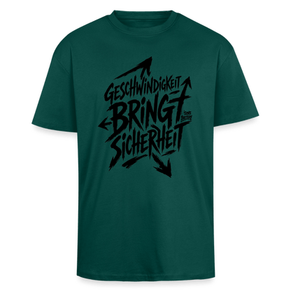Spreadconnect Oversized Heavyweight Unisex T-Shirt hunter Green / XS Geschwindigkeit bringt Sicherheit - Oversized Heavyweight Unisex T-Shirt E-Bike-Community
