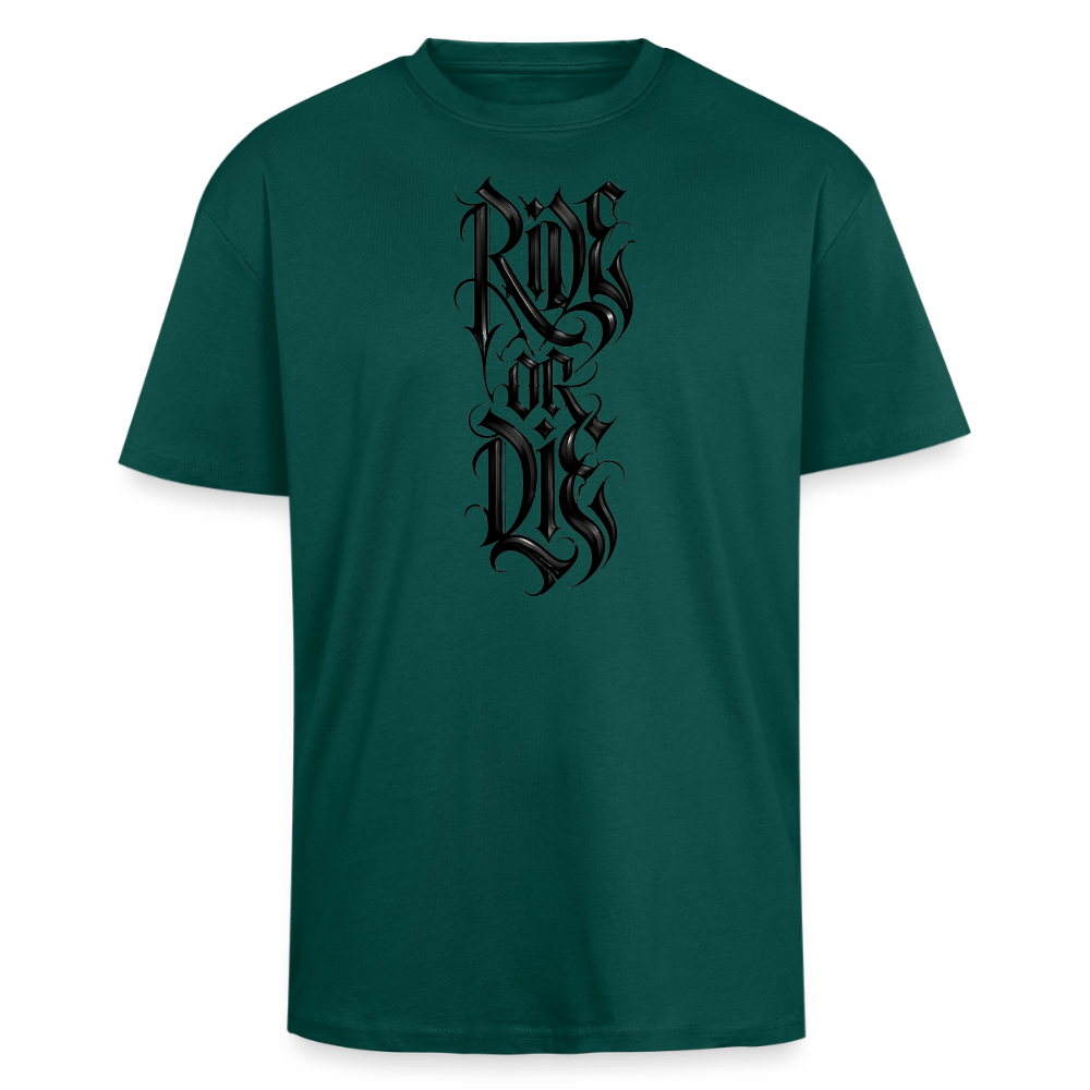 Spreadconnect Oversized Heavyweight Unisex T-Shirt hunter Green / XS RIDE OR DIE BYB - Oversized Heavyweight Unisex T-Shirt E-Bike-Community