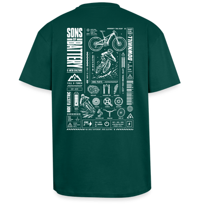 Spreadconnect Oversized Heavyweight Unisex T-Shirt hunter Green / XS SONS OF BATTERY - FULL POWER - Oversized Heavyweight Unisex T-Shirt E-Bike-Community