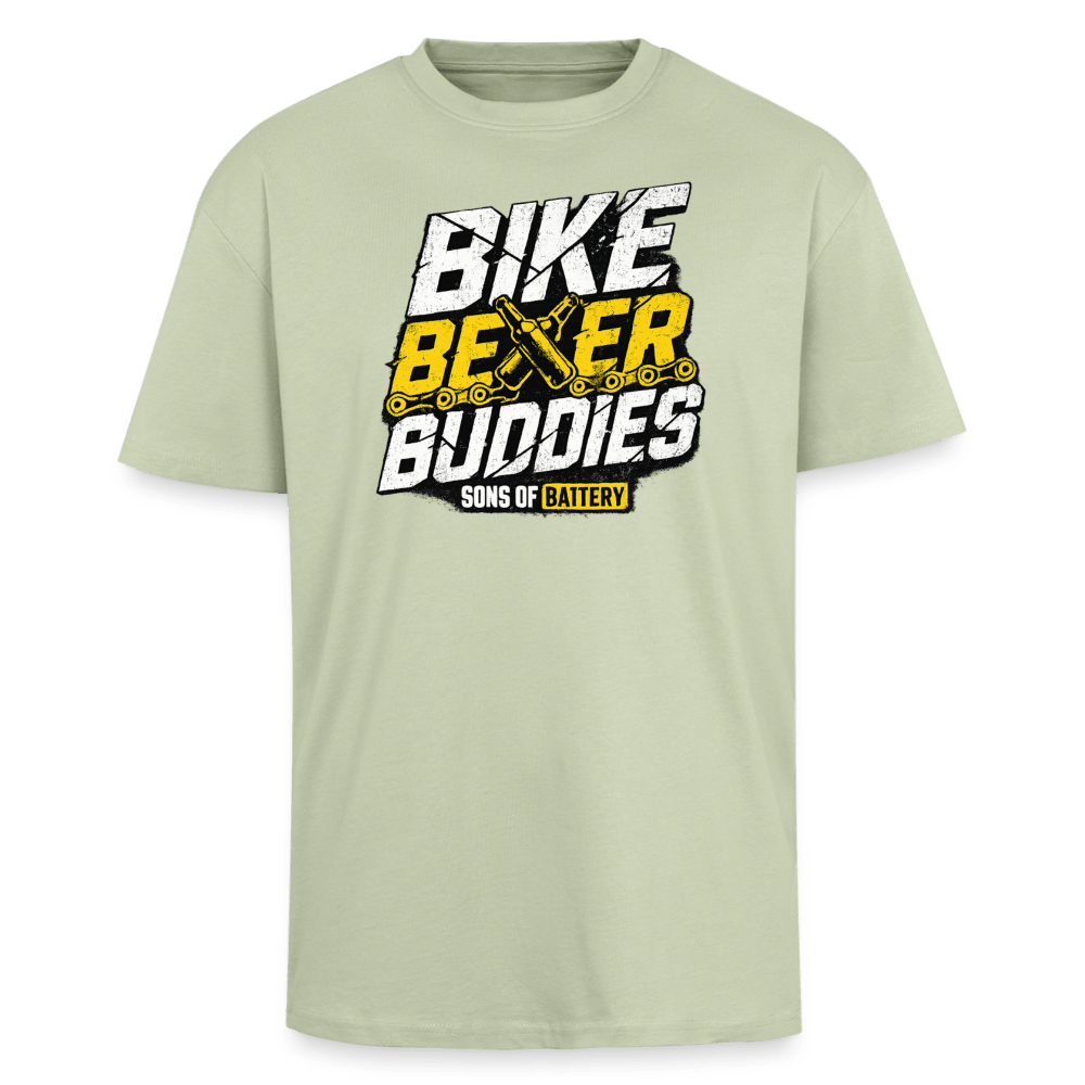 Spreadconnect Oversized Heavyweight Unisex T-Shirt Leichtes Salbeigrün / XS BBB 26 Bike Beer Buddies - Oversized Heavyweight Unisex T-Shirt E-Bike-Community