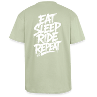 Spreadconnect Oversized Heavyweight Unisex T-Shirt Leichtes Salbeigrün / XS EAT SLEEP RIDE REPEAT - Oversized Heavyweight Unisex T-Shirt E-Bike-Community