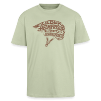 Spreadconnect Oversized Heavyweight Unisex T-Shirt Leichtes Salbeigrün / XS Lieber Helmfrisur statt SchädelfrakturOversized Heavyweight Unisex T-Shirt E-Bike-Community