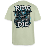 Spreadconnect Oversized Heavyweight Unisex T-Shirt Leichtes Salbeigrün / XS RIDE OR DIE - SKULL - BYB Oversized Heavyweight Unisex T-Shirt E-Bike-Community