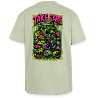 Spreadconnect Oversized Heavyweight Unisex T-Shirt Leichtes Salbeigrün / XS TAKE CARE - Oversized Heavyweight Unisex T-Shirt E-Bike-Community