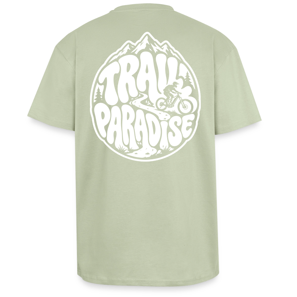 Spreadconnect Oversized Heavyweight Unisex T-Shirt Leichtes Salbeigrün / XS TRAIL PARADISE 26 - Oversized Heavyweight Unisex T-Shirt E-Bike-Community