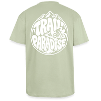 Spreadconnect Oversized Heavyweight Unisex T-Shirt Leichtes Salbeigrün / XS TRAIL PARADISE 26 - Oversized Heavyweight Unisex T-Shirt E-Bike-Community