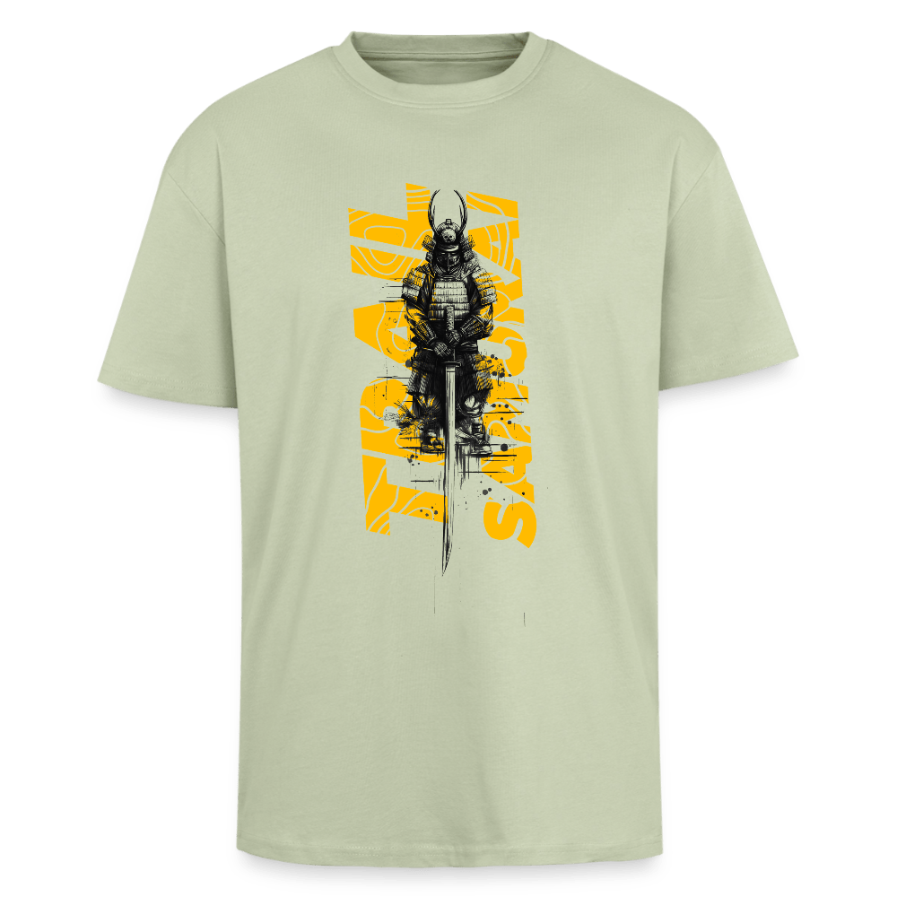 Spreadconnect Oversized Heavyweight Unisex T-Shirt Leichtes Salbeigrün / XS Trail Samurai - Front - Oversized Heavyweight BYB Unisex T-Shirt E-Bike-Community