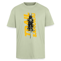 Spreadconnect Oversized Heavyweight Unisex T-Shirt Leichtes Salbeigrün / XS Trail Samurai - Front - Oversized Heavyweight BYB Unisex T-Shirt E-Bike-Community