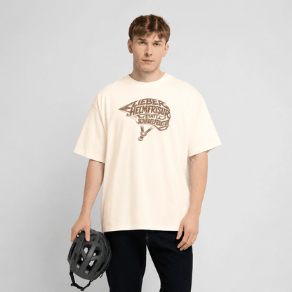Spreadconnect Oversized Heavyweight Unisex T-Shirt Lieber Helmfrisur statt SchädelfrakturOversized Heavyweight Unisex T-Shirt E-Bike-Community